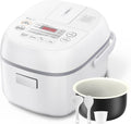 Toshiba Mini Rice Cooker, 3 Cups Uncooked, for 1-3 People, Steamer and Warmer, Fuzzy Logic, One-Touch Cooking, 24-Hour Delay Timer, Auto Keep Warm, White