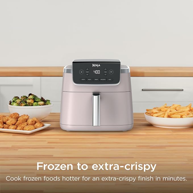 Air Fryer Pro, 5 Qt, 5-in-1, Light Pink, AF142PK | Air fry, bake, roast, reheat, dehydrate, 1750W, 400F max, Fits 4 lbs fries, Dishwasher-safe